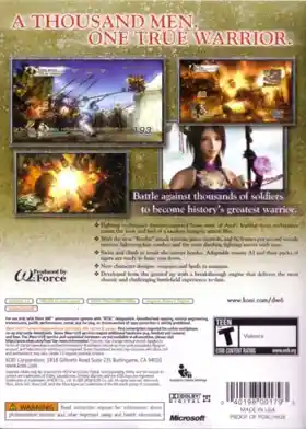 Dynasty Warriors 6 (USA) box cover back